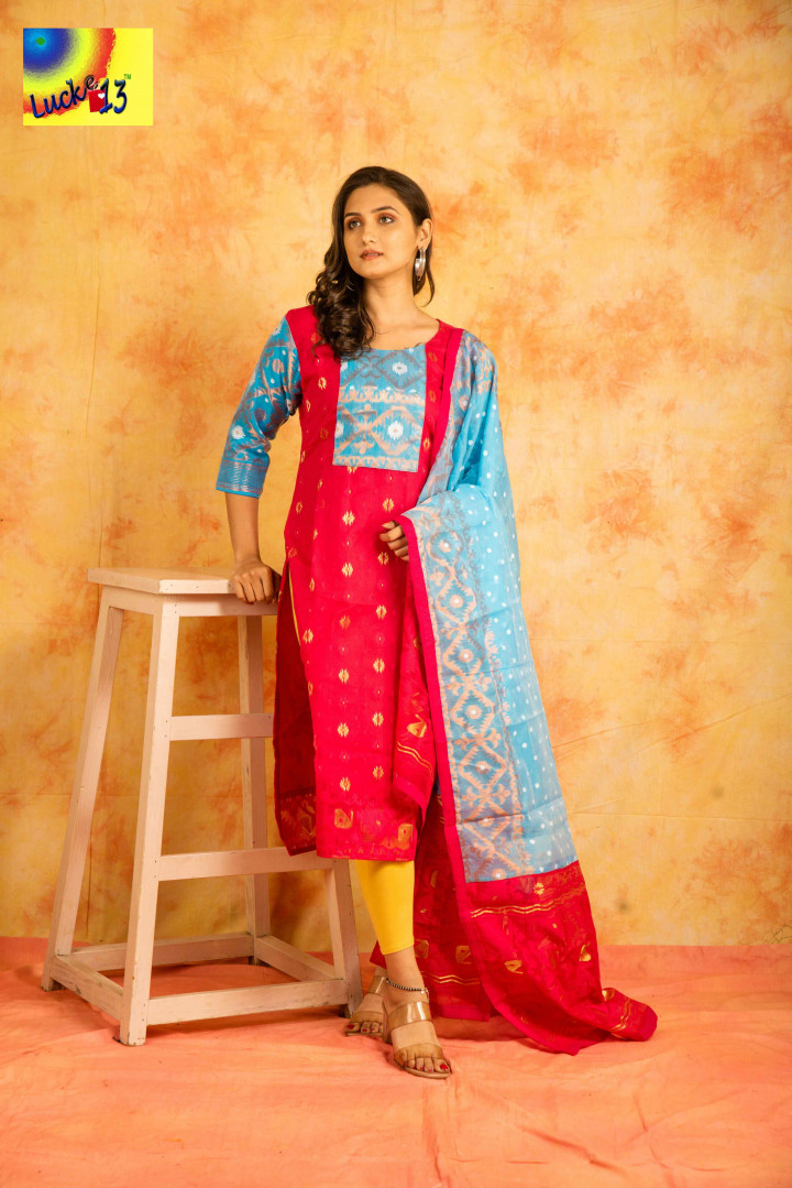 Jamdani Dupatta & Kurti Set | JKD 25