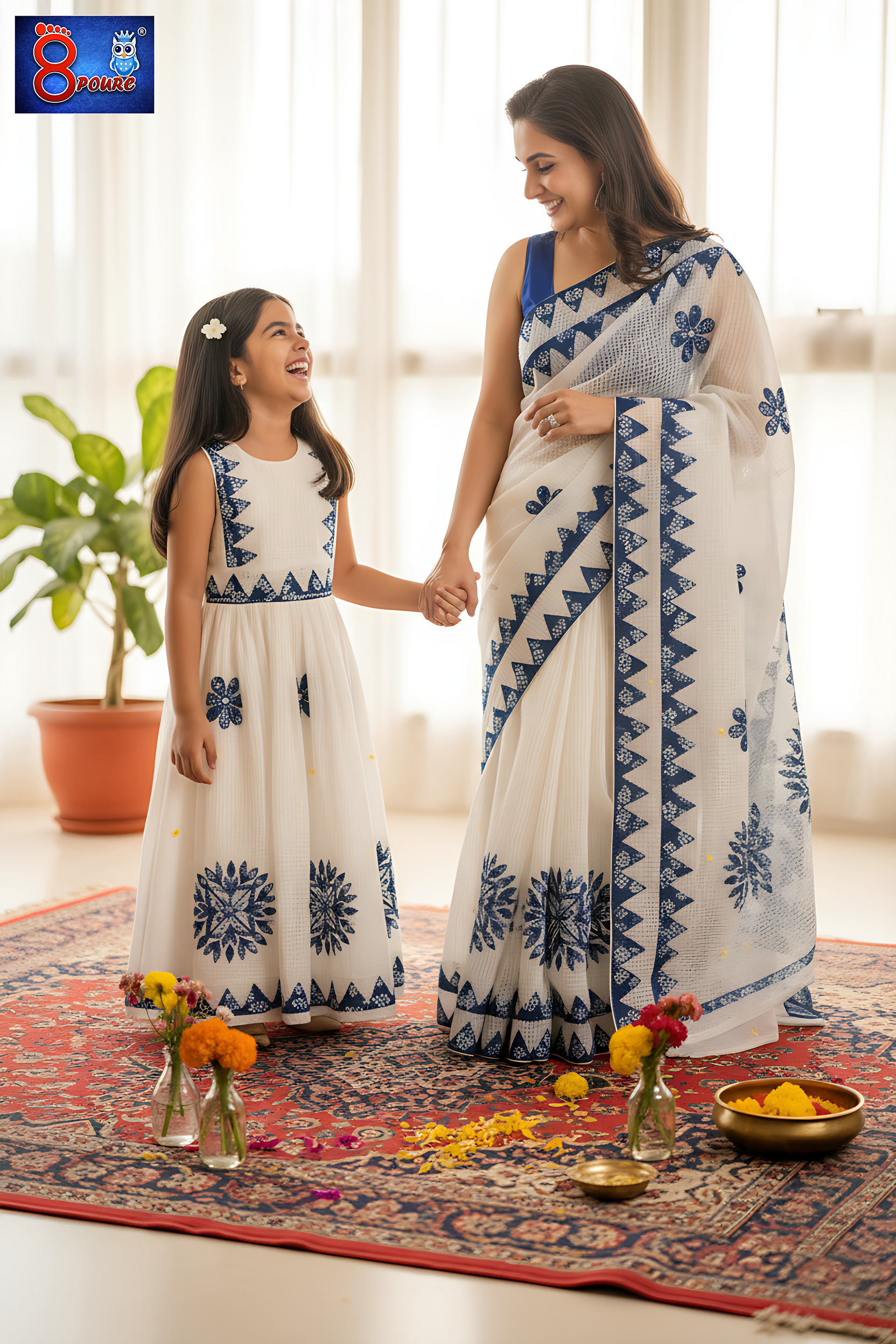 Baby Resham Indigo Gown | CPT 12 | White