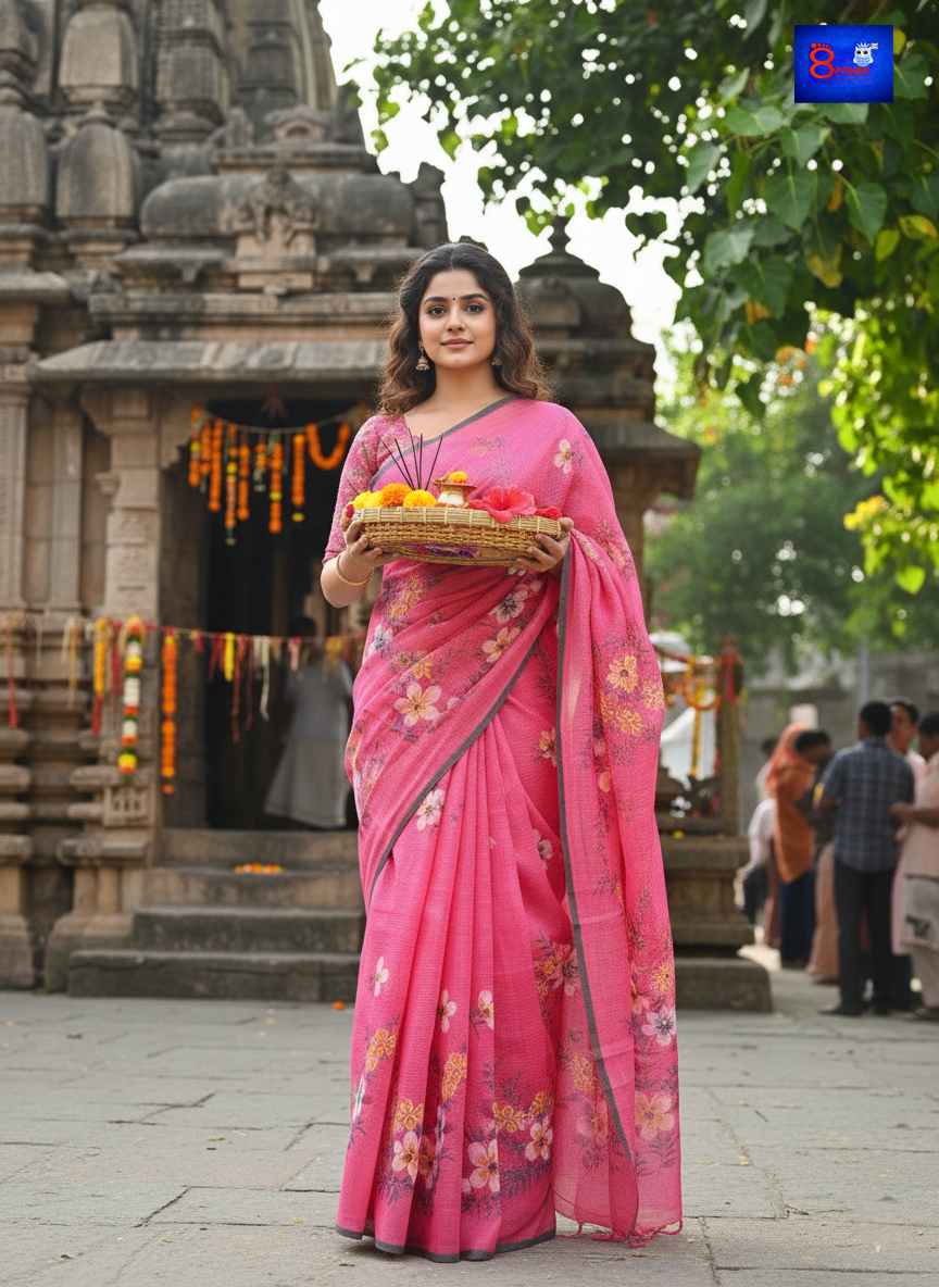 BloomGloom - Hand Painted Resham Cotton Sarees