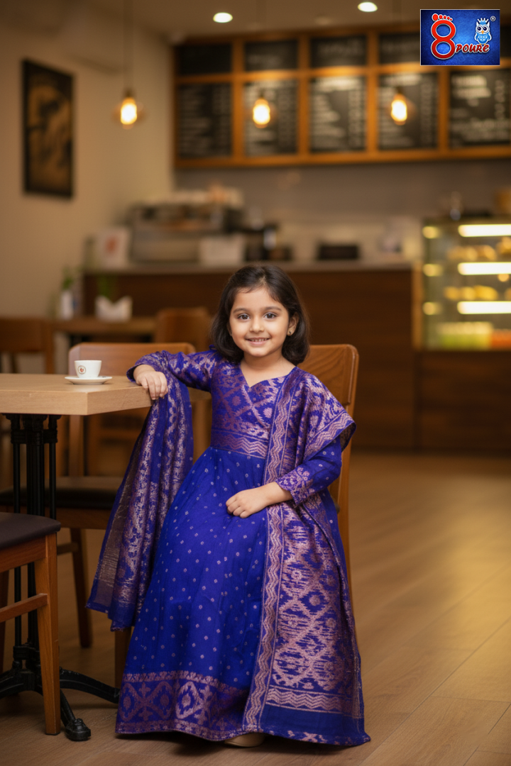 Baby Jamdani Anarkali Dupatta | CCP 08 | Royal Blue