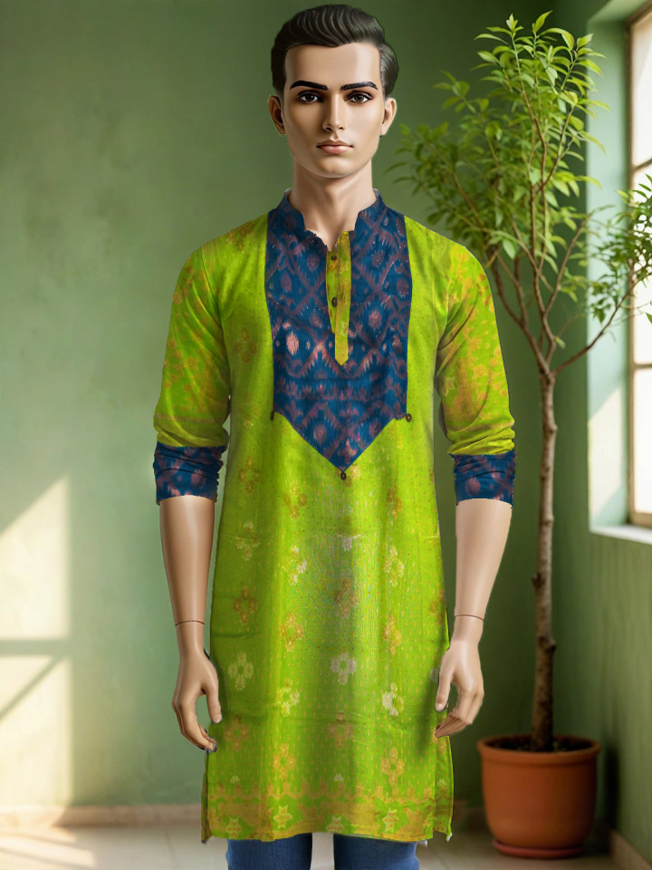 PURE HANDLOOM JAMDANI MEN KURTA | MKJ 08