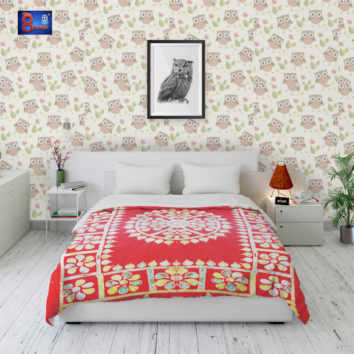 Hand batik Pure Khadi Cotton Bed Cover | KIng Size | 108 x 108 | BDC 008