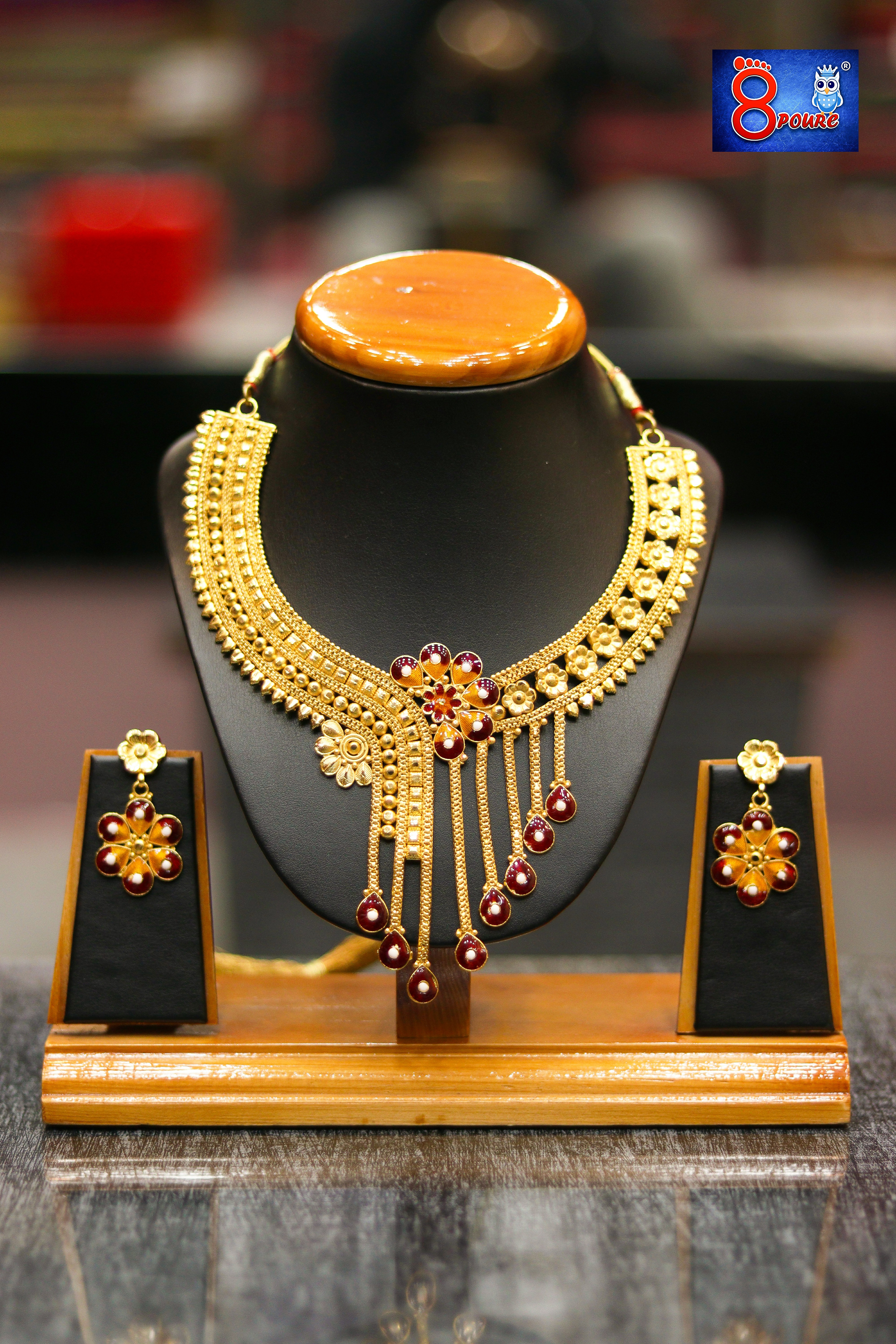 Forming Necklace with Earrings | 1.5 Gram Gold Forming Jewellery	| JW 04