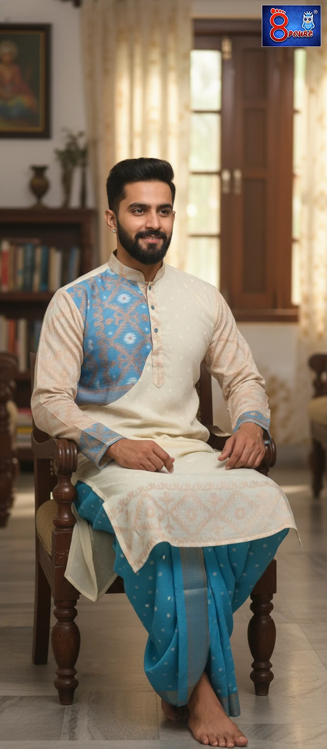 Pure Handloom Jamdani Men Kurta | MKJ 09