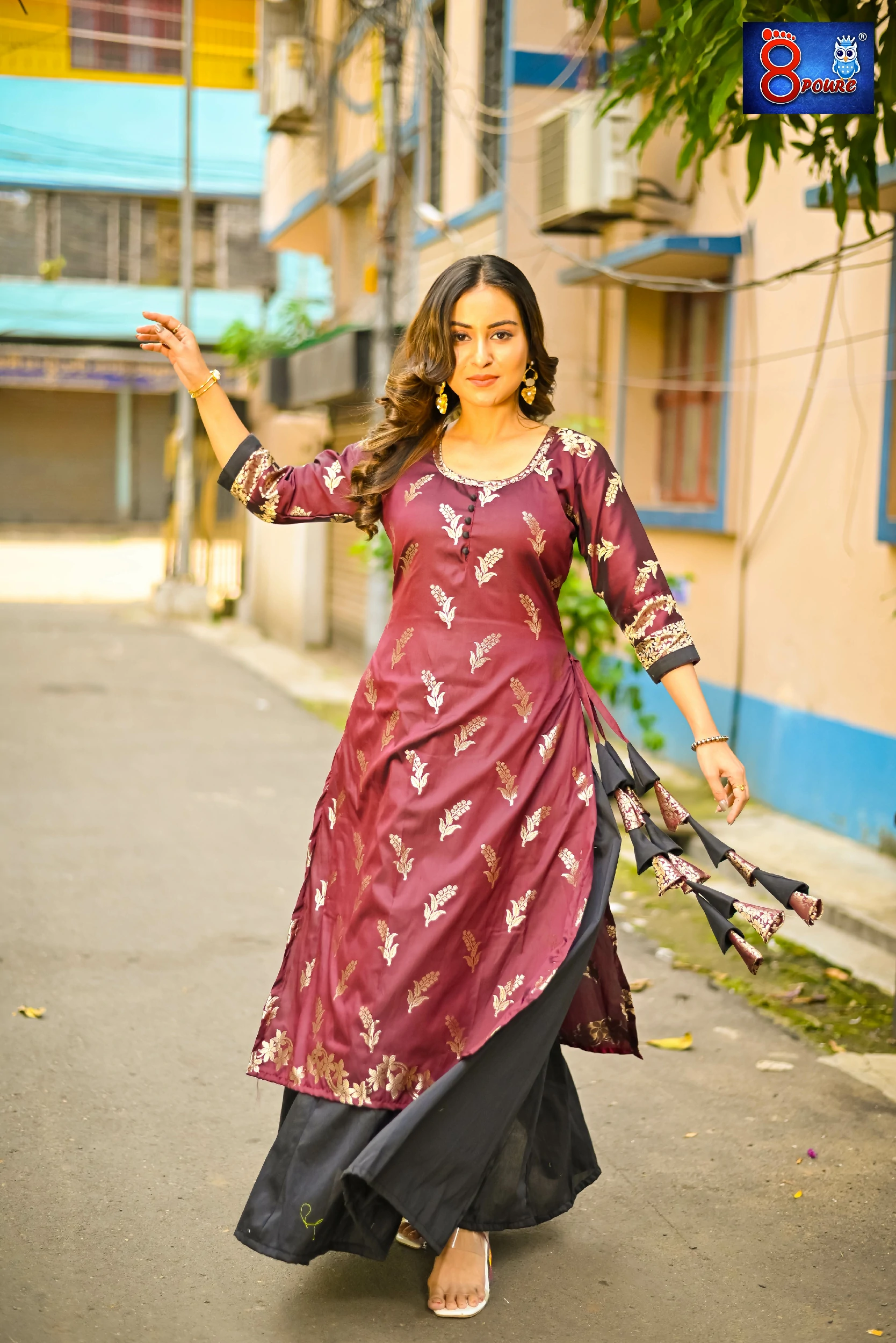 Mushroo banaras Layered Dress | SWT 14