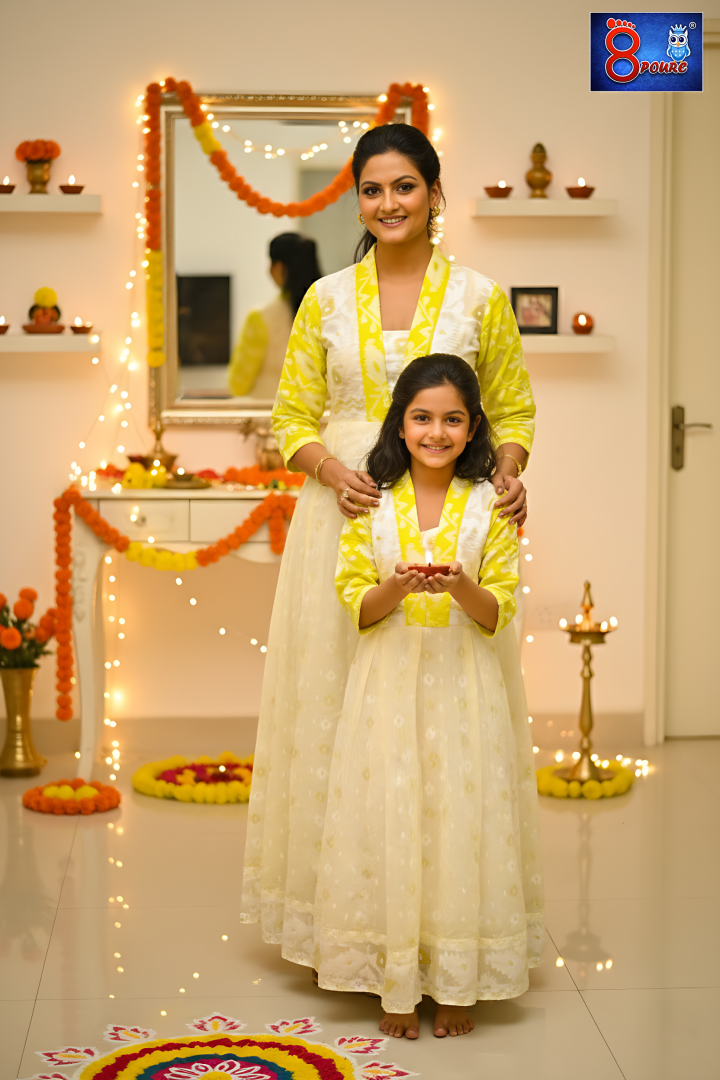 Baby Jamdani Gown | CPT 19 | Off White - Yellow	