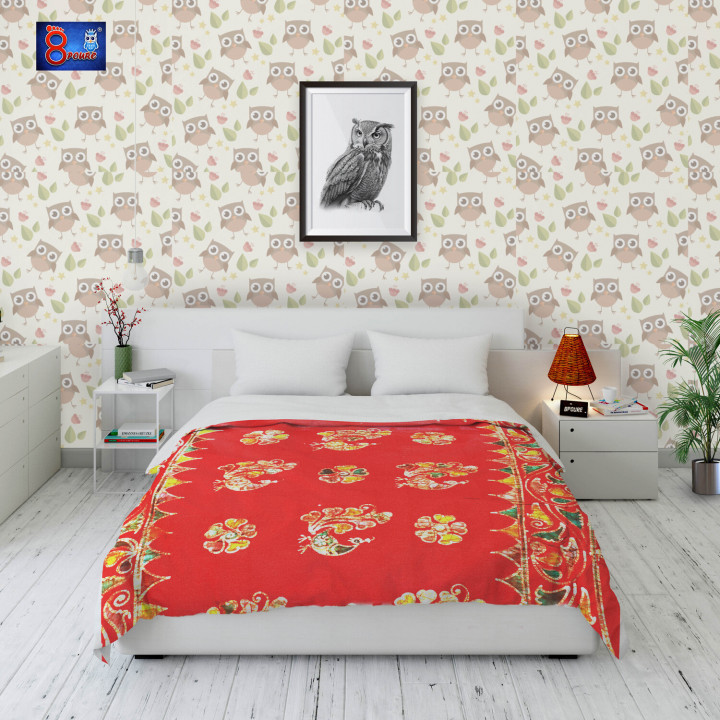 Hand batik Pure Khadi Cotton Bed Cover | KIng Size | 108 x 108 | BDC 007