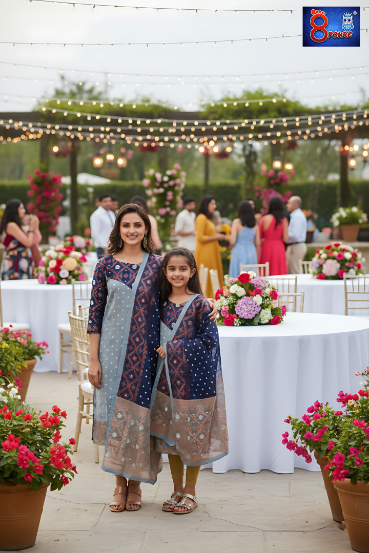 Baby Jamdani Kurti Dupatta | CPD 12 | Grey Blue