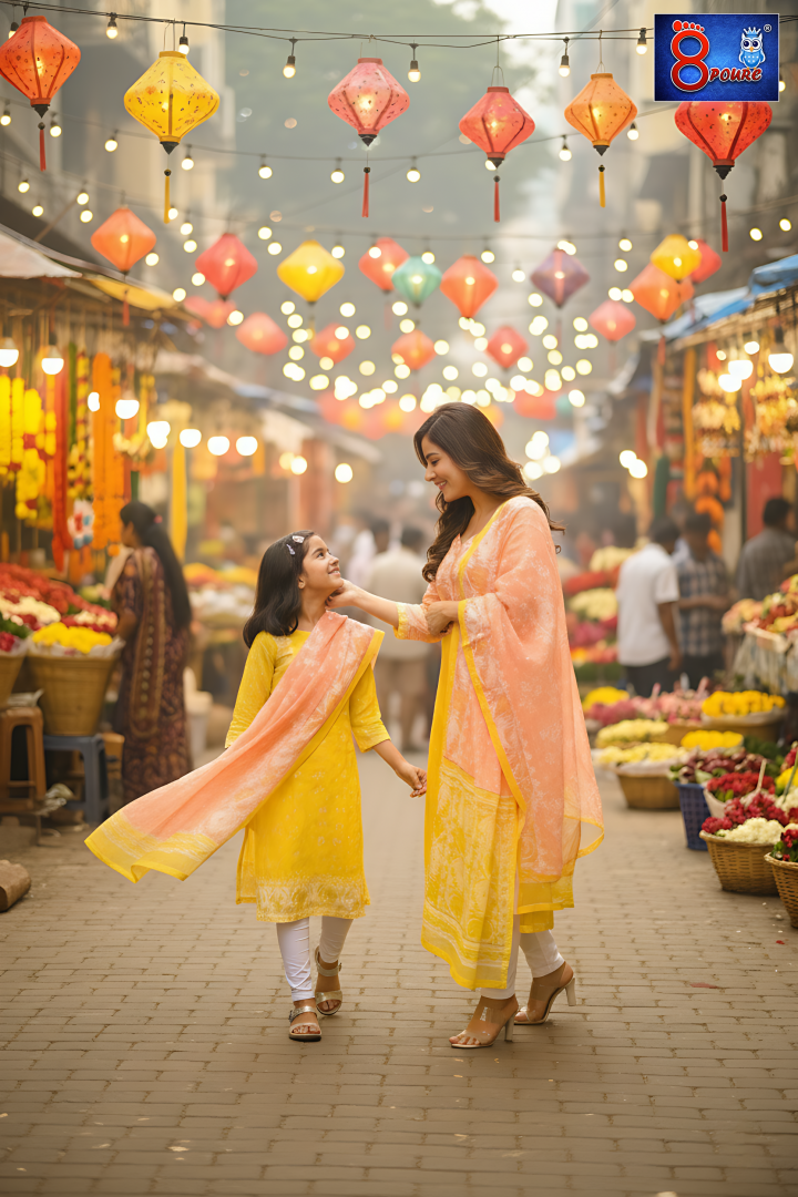 Baby Jamdani Kurti Dupatta | CPT 20 | Peach Yellow