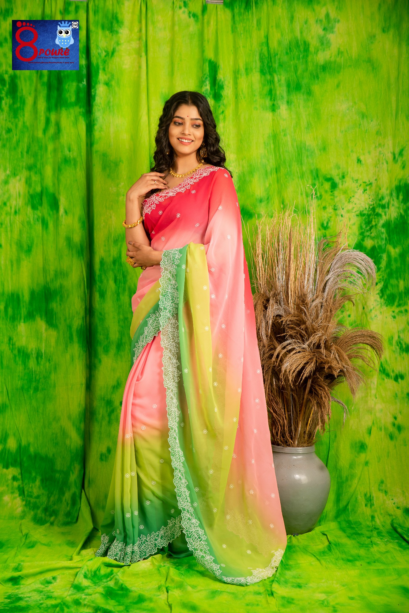 Georgette Embroidered Sarees  | GEO 03