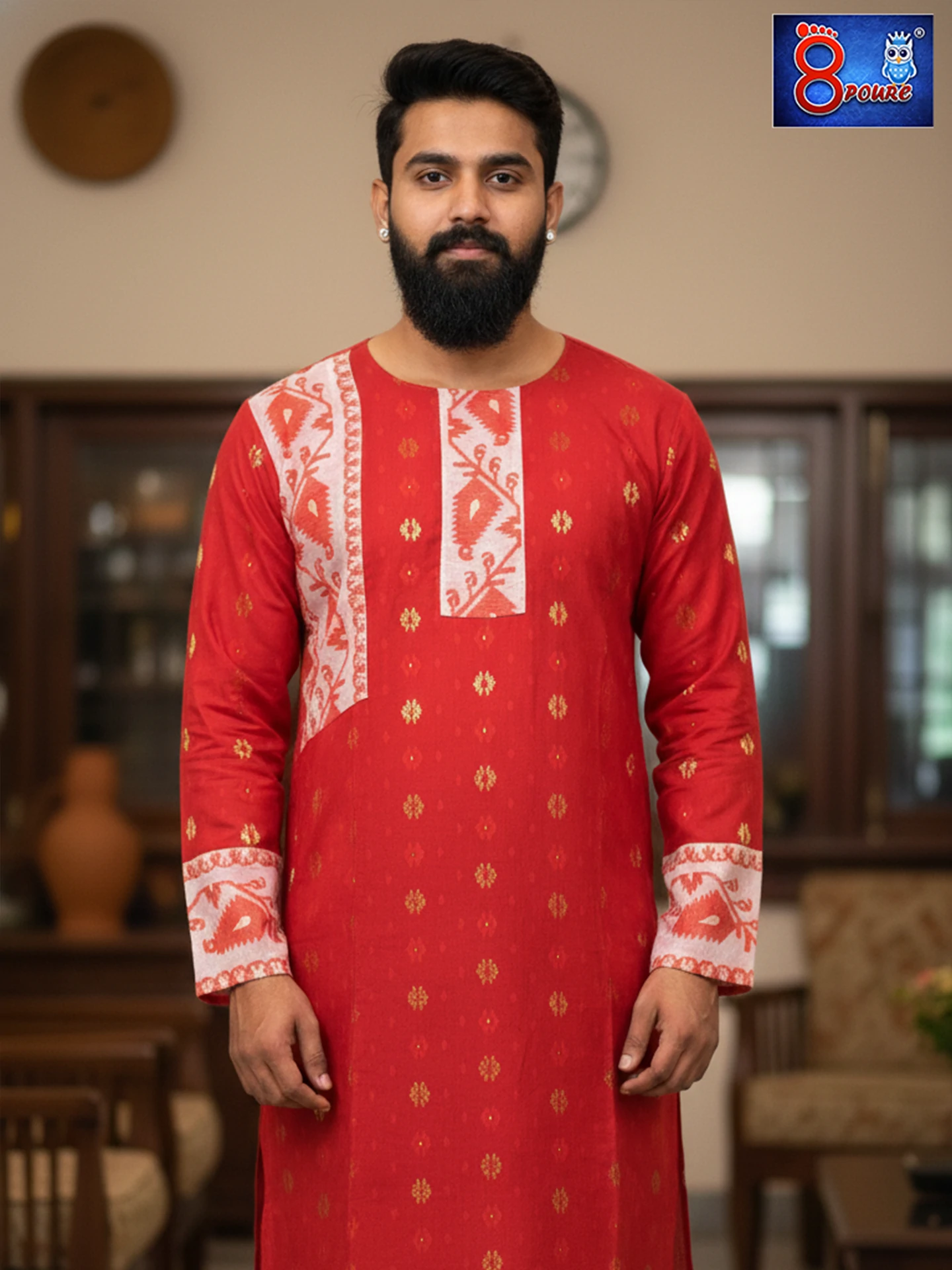 Pure Handloom Jamdani Men Kurta | MKJ 12