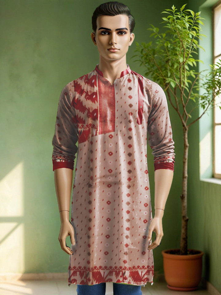 PURE HANDLOOM JAMDANI MEN KURTA | MKJ 05