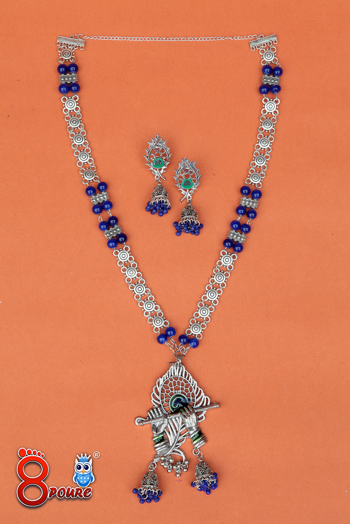 German Silver Minekari Necklace & Earings  | Jewellery Set