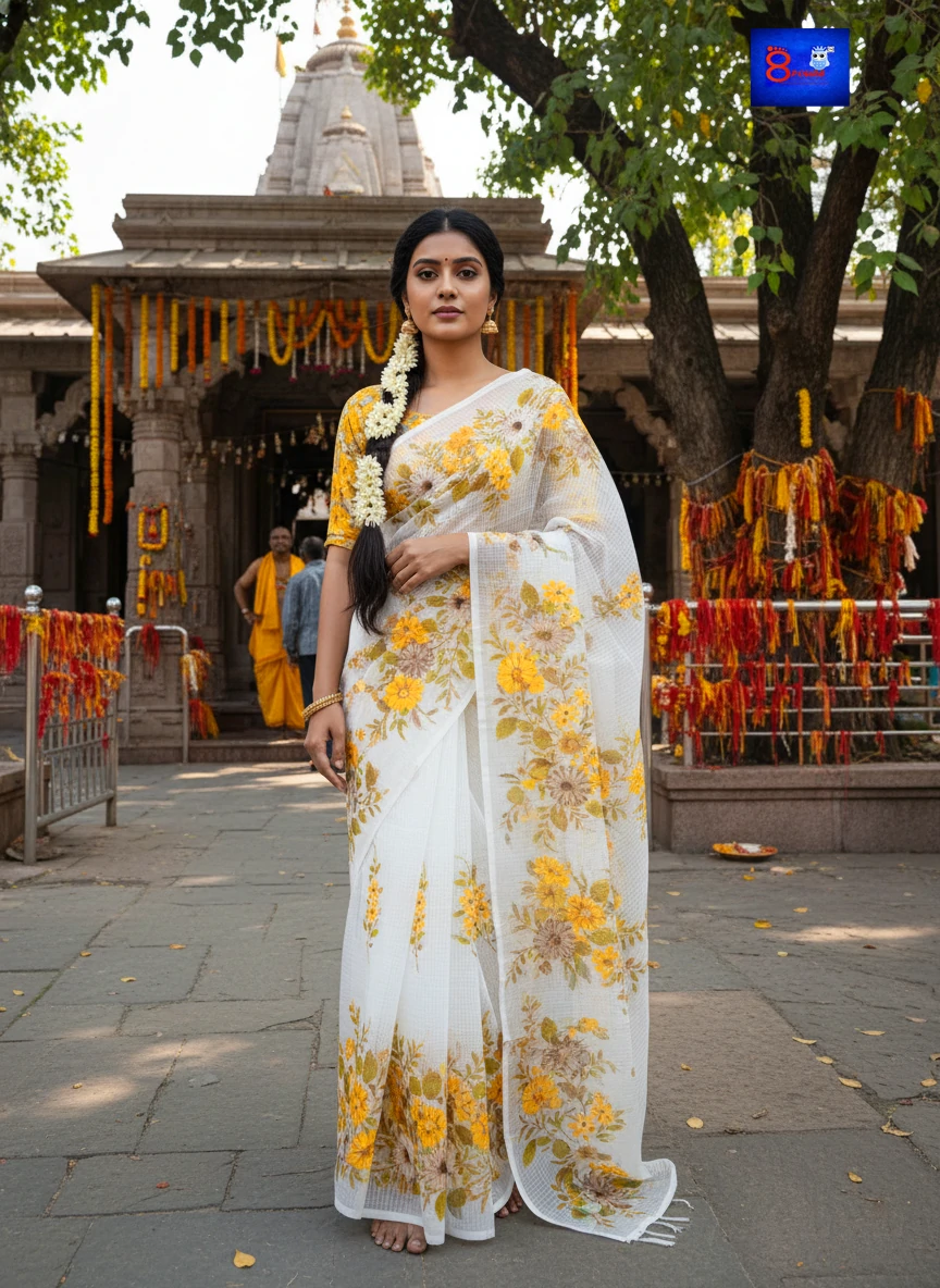 BloomGloom - Hand Painted Resham Cotton Sarees