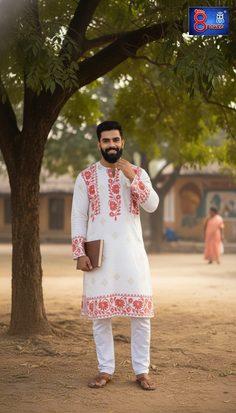 Pure Handloom Jamdani Men Kurta | MKJ 13