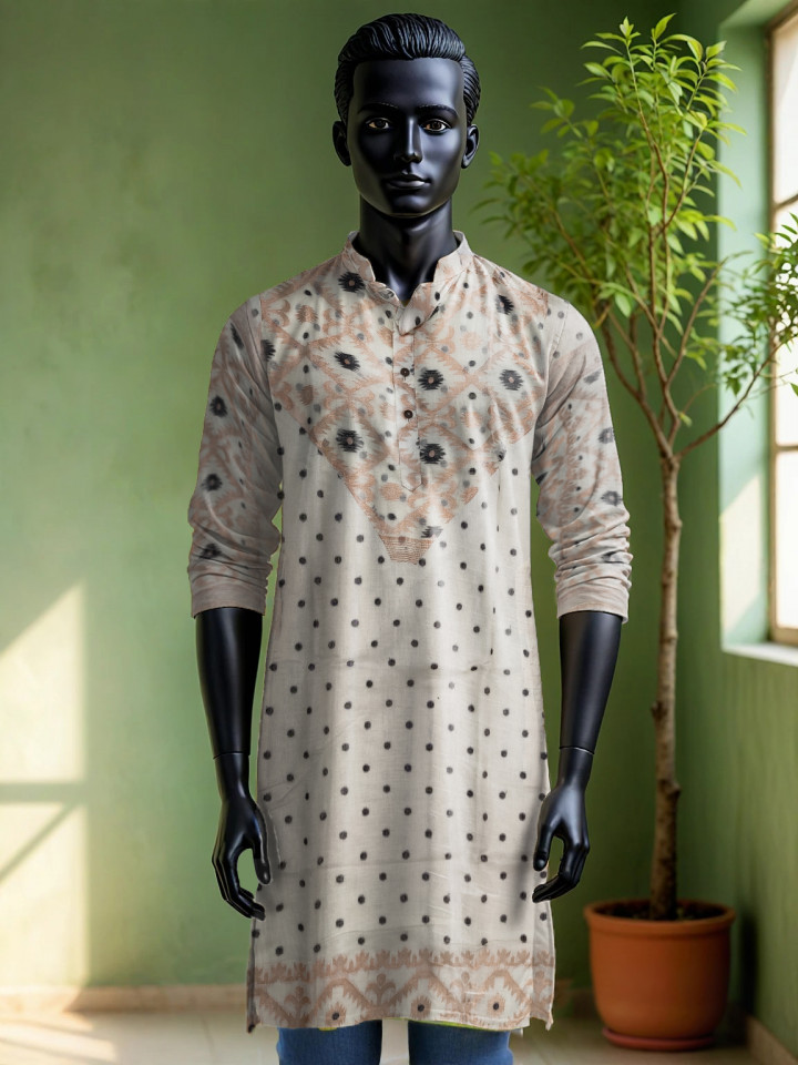 PURE HANDLOOM JAMDANI MEN KURTA | MKJ 06