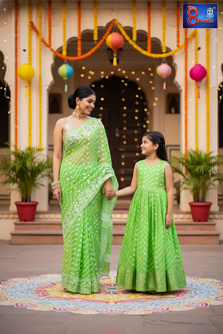 Baby Jamdani Gown | CPD 13 | Green	