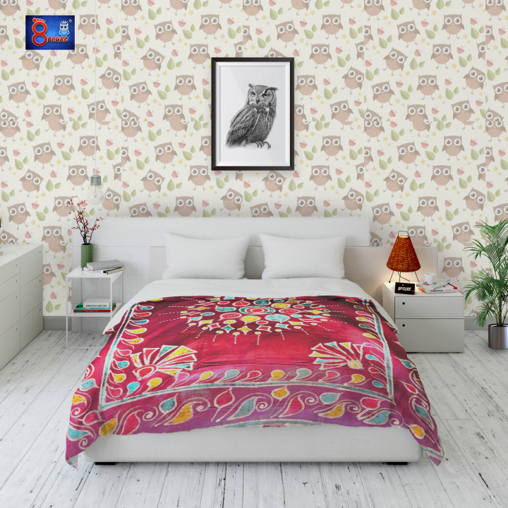 Hand batik Pure Khadi Cotton Bed Cover | KIng Size | 108 x 108  | BDC 005